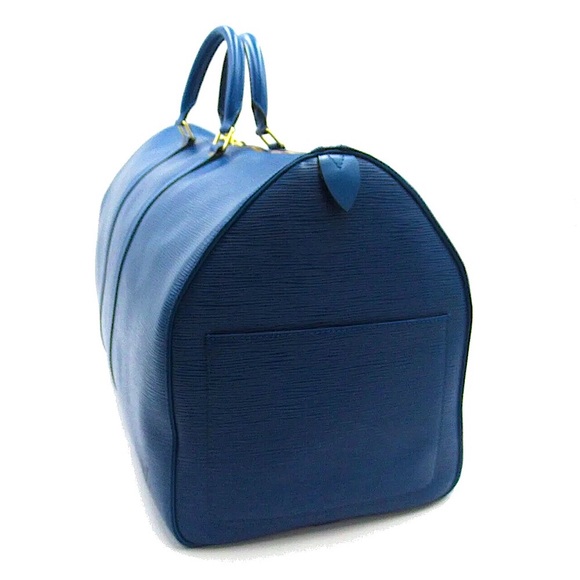 LOUIS VUITTON Blue Epi Leather Keepall 60 Boston Travel Duffel Bag SP0915 - Picture 4 of 15